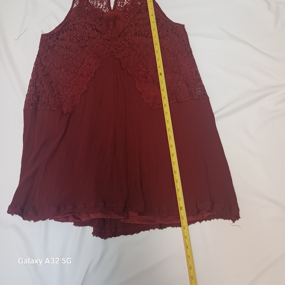 Onetheland Women Size L DRESS Burgundy Lace Halter Dress - Picture 13 of 16